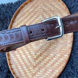 Reynaga tooled brown leather New belt size 40